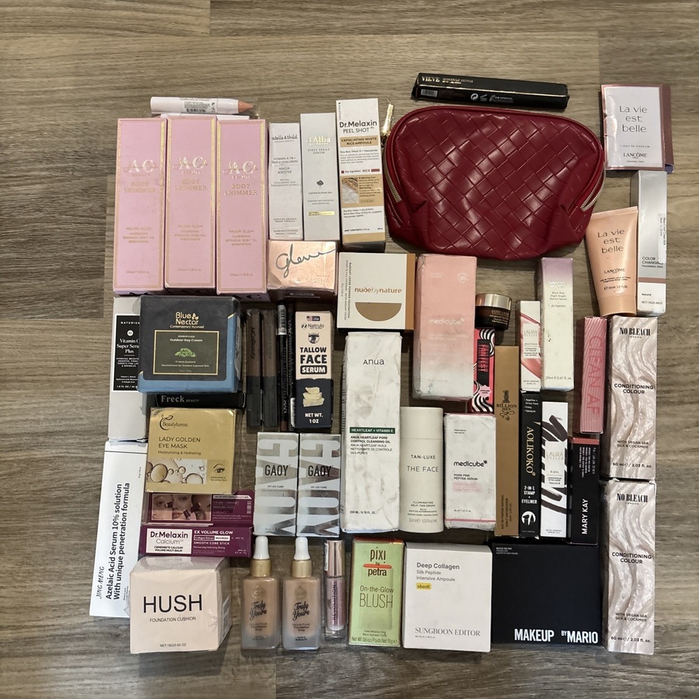 NEW 50 PIECE RESELLER LOT Makeup skincare Lancome Mario Geller Medicube Pixi